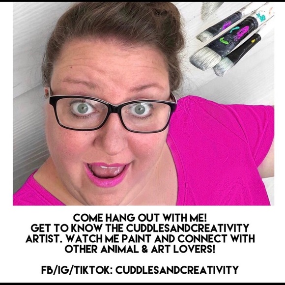 6” boho goat painting purple with floral crown - Picture 5 of 5